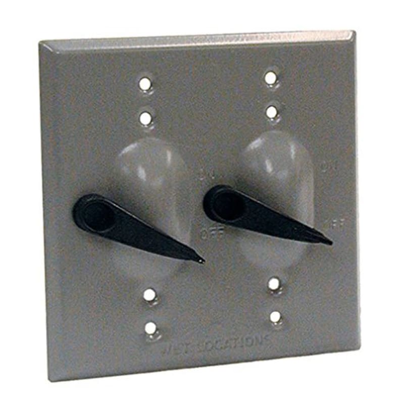 Hubbell-Bell 2-Gang Weatherproof Device Mount Cover with 2 Single Pole Switches