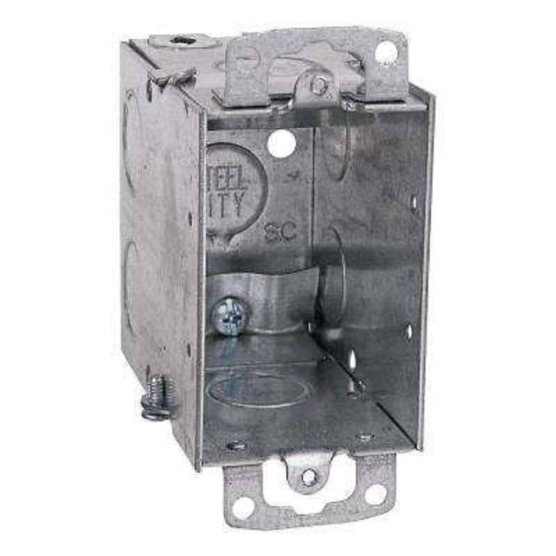 HUBBELL 600 Electrical Box, Switch, 1 Gang, Color: Silver