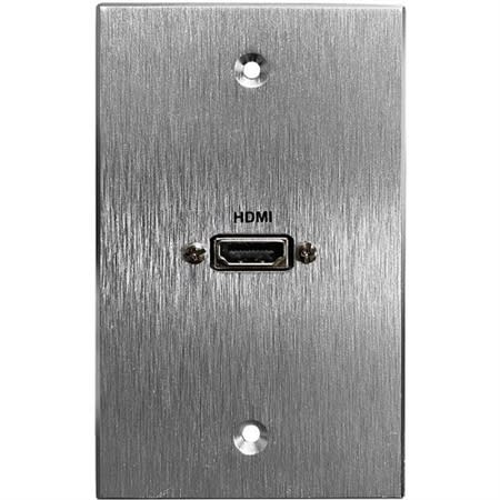 Comprehensive WPPT-HD1-AC Single Gang Pass-Through Wall Plate with 6" HDMI Female Pigtail, Aluminum Plate