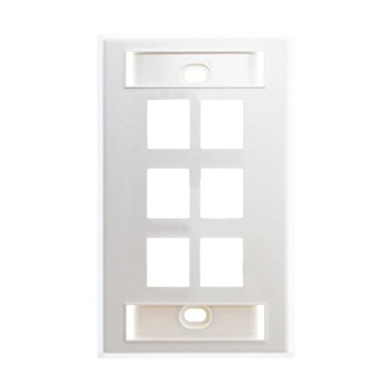 ORTRONICS KSFP6 Single Gang Keystone Jacks of White Electrical Distribution Wall
