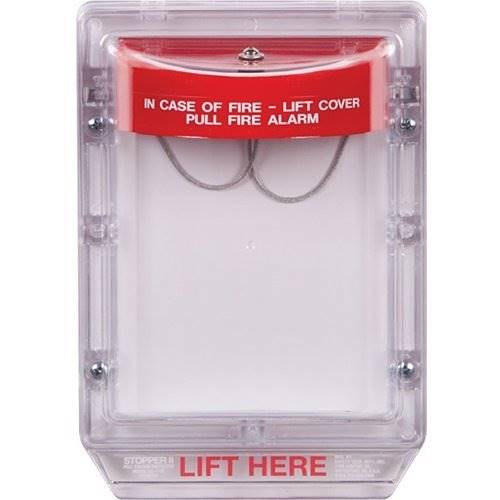 Safety Technology STI-1200 Stopper II without Horn Flush Mount, Fire Label, 7 in H x 5 in W x 3.2 in D