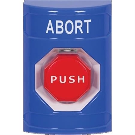 STI SS2405AB-EN No Cover Momentary, Illuminated, Stopper Station with ABORT, Blue
