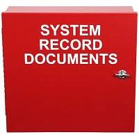 STI EM1212DOC Metal Protective Cabinet, Thumb Lock, 12"H x 12"W x 4"D, Red