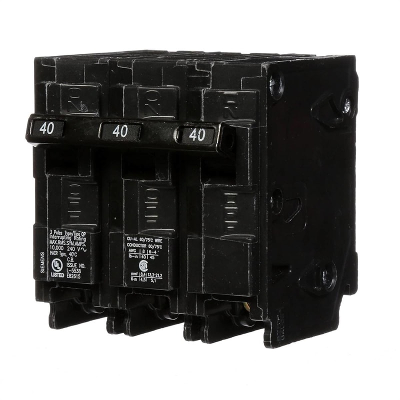 Q340 40-Amp Three Pole Type QP Circuit Breaker Q340 40-Amp Three Pole Type QP Circuit Breaker