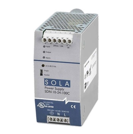 Sola Hevi-Duty SDN 5-24-480 Power Supply 380/480VAC 5A 120W DIN Rail Mount
