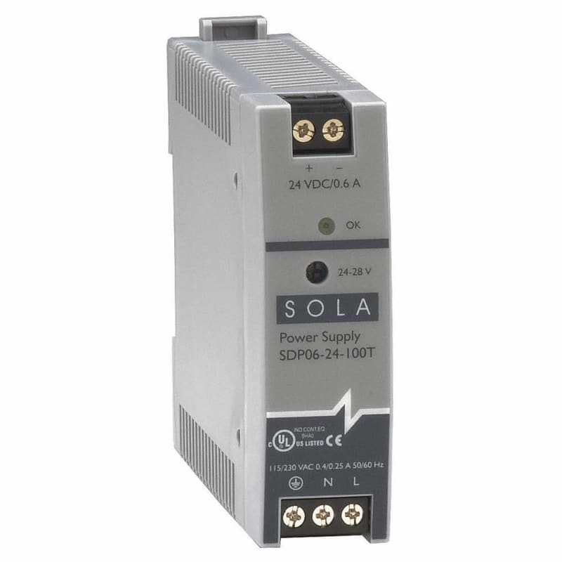 Sola Hevi-Duty SDP 06-24-100T Power Supply, 0.6A, 1P, 85-264V, 24-28VDC Sola Hevi-Duty SDP 06-24-100T Power Supply, 0.6A, 1P, 85-264V, 24-28VDC