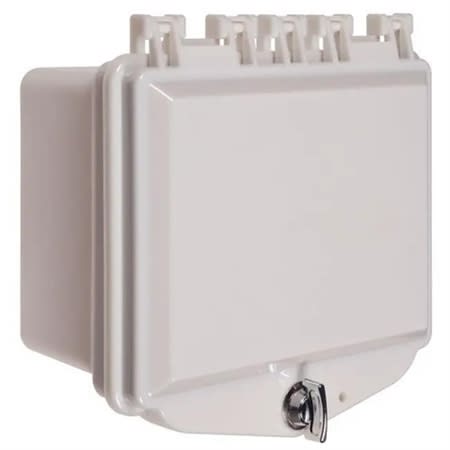STI-7511A-OW Enclosure with Enclosed Deep Back Box and Exterior Thumb Lock, Polycarbonate, White