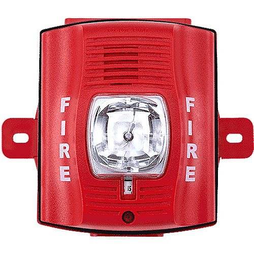 SYSTEM SENSOR P2RK Outdoor H/S,Wall,2-Wire,Std Candela,Red