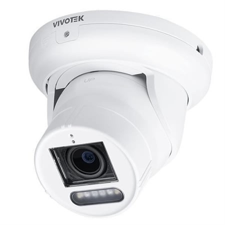 VIVOTEK IT9399-HTVW 5MP AI Deterrence Turret Camera P-Iris Motorized Lens w/ Dual-Light and Integrated Speaker