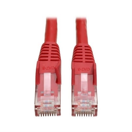 N201-001-RD CAT6 Gigabit Snagless Molded Patch Cable, RJ45, 1', Red by Eaton Tripp Lite