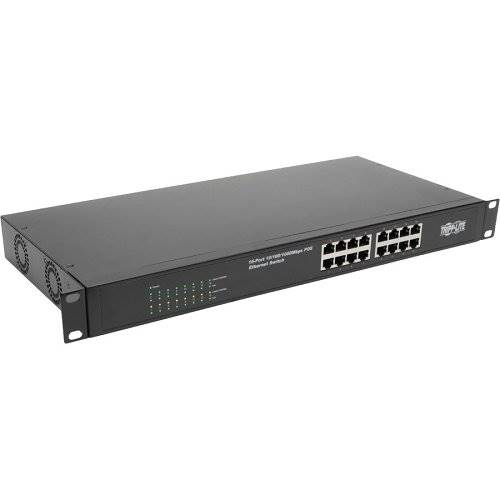 Tripp Lite 16-Port Gigabit Ethernet Switch Unmanaged w/PoE+ 260W Metal 1URM