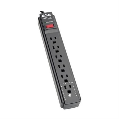 Tripp Lite TLP615B Protect It! 6-Outlet Surge Protector, 15' Cord, 790 Joules, Black Housing