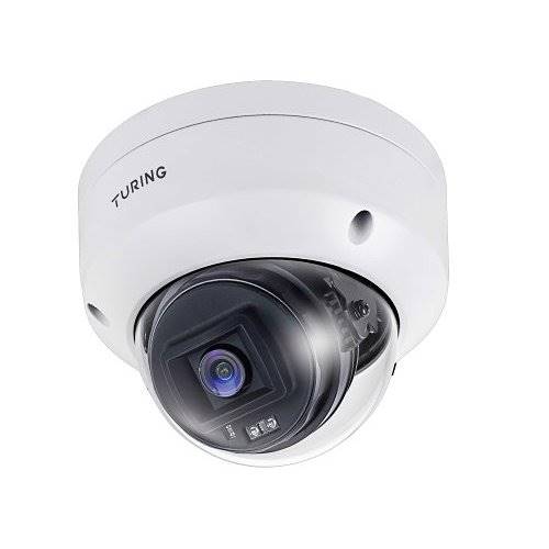 Turing Video EVC5FD256-1Y 5MP EDGE+ Cloud Dome Camera with TV-CORE1Y VSaaS Core License, 256Gb Onboard Storage, 2.8mm Lens, White