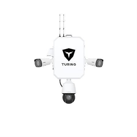 Turing Video SS-KG1-360-2B SkyShield 360 Outdoor System, Includes (2) 4MP Bullet Cameras, (1) 4MP PTZ Camera, and (3) 3-Year Core AI Licenses