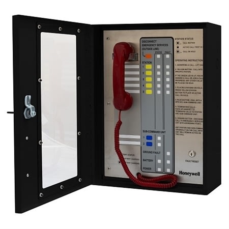 Honeywell Area of Refuge HON-AOR-5-DKL Analog AOR Command Unit with 5-Station Capacity, Dark Lens