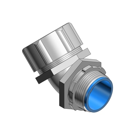 Thomas & Betts 5342 Liquidtight Connector, 45Â°, 1/2", Insulated, Malleable Iron