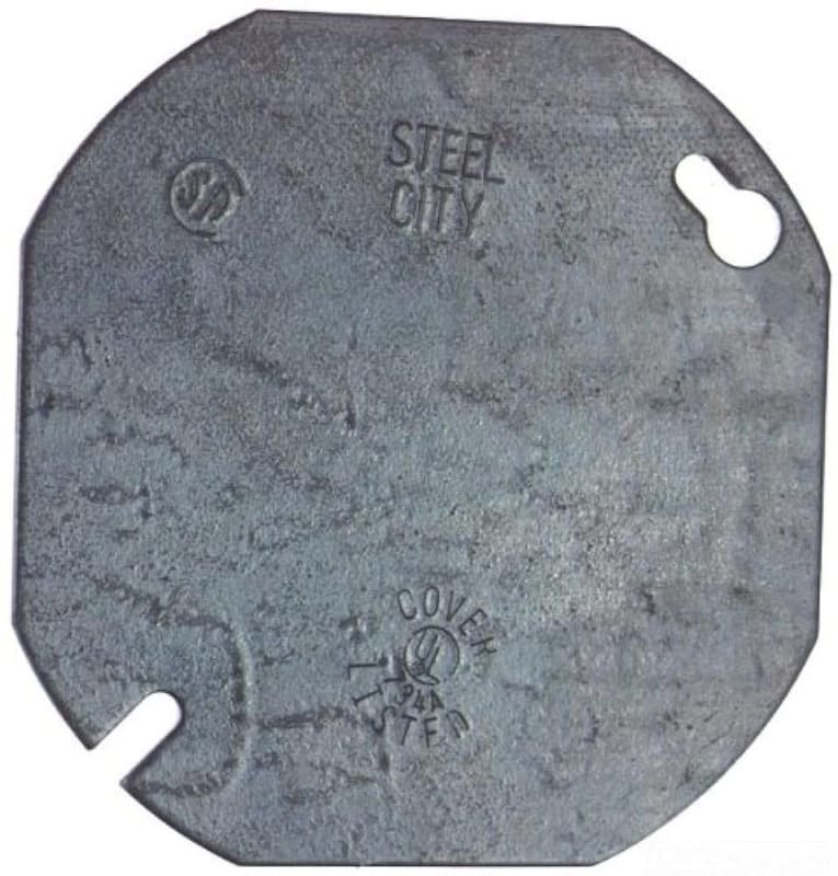 Thomas & Betts Pre-Galvanized Steel Flat Box Cover 4 Inch x 4 Inch Steel City