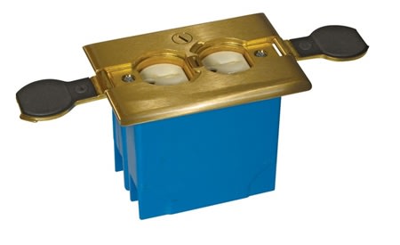 Thomas & Betts B121BFBB Adjustable Floor Box, 1-Gang, Duplex Cover, 3.300" Depth, Brass