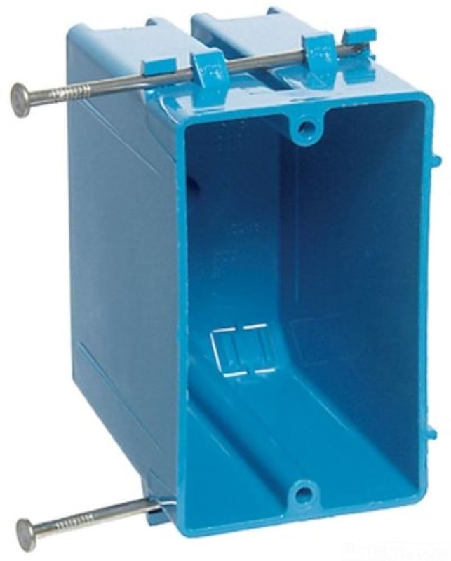 Carlon B122A-UPC Switch/Outlet Box, New Work, 1 Gang, 3-3/4"Lx2-1/4"Wx3-1/2"D