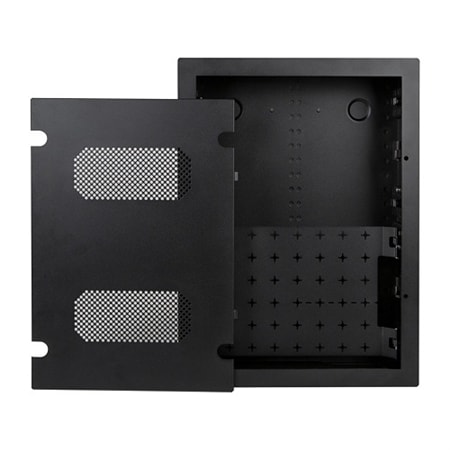 Strong SM-RBX-PRO-20-BLK VersaBox Pro Recessed Dual Layer Flat Panel Solution, 20x14", Steel, Black