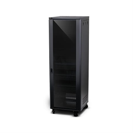 Strong SR-FS-SYSTEM-DC-35U FS Series Rack System with DC Fans, 24" Depth, 35U, Steel, Black