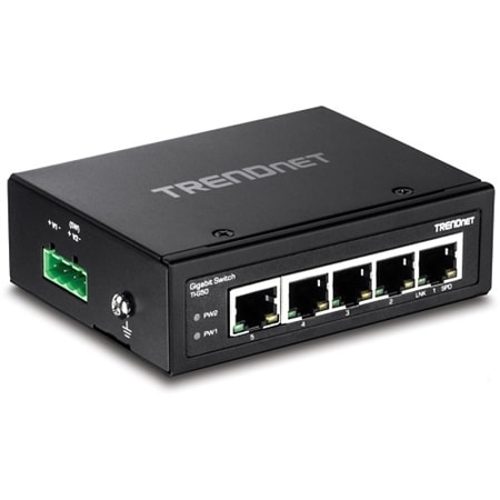 TRENDnet TI-G50 5-Port Hardened Industrial Gigabit DIN Rail Switch