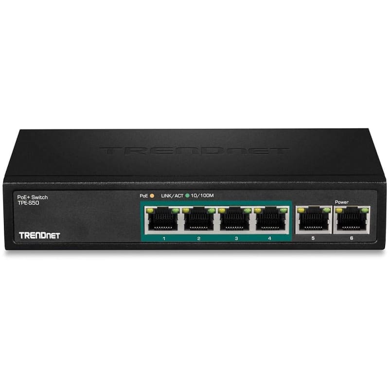 TRENDNET 6-PORT FAST ETHERNET POE+ SWITCH