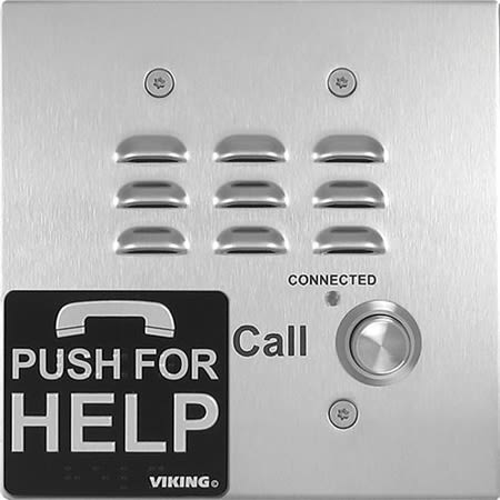 Viking E-1600-32A ADA Compliant Stainless-Steel Handsfree Emergency Phone with Digital Voice Announcer, 2-Gang Box Mount