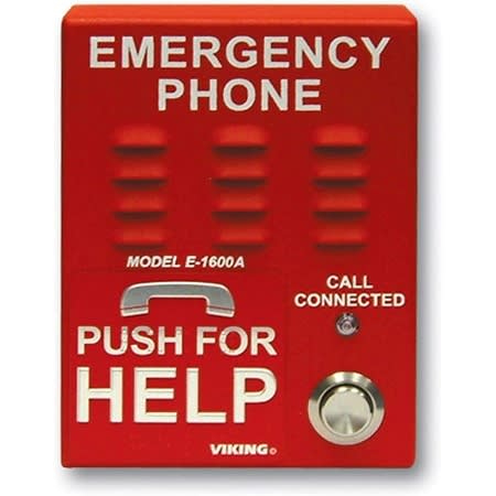 Viking Electronics E-1600A Emergency Phone with Built-In Dialer and Voice Announcer, ADA Compliant, Red