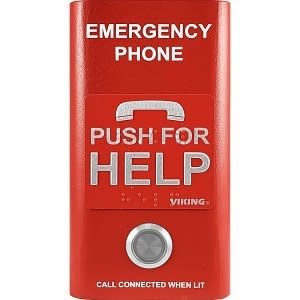 Viking E-1600-RD-IP Compact VoIP Emergency Phone, Red