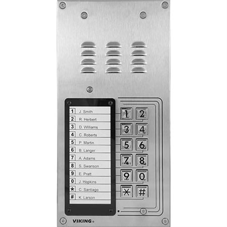 Viking K-1200-IP-EWP 12-Button VoIP Stainless-Steel Handsfree Entry Phone System with Enhanced Weather Protection, PoE Powered