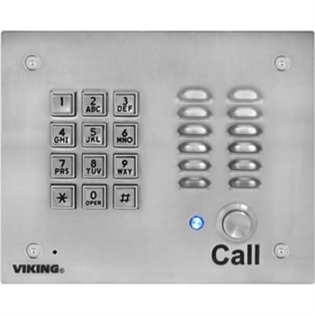 Viking K-1700-IP VoIP Brushed Stainless-Steel Handsfree Entry Phone System, Vandal and Weather Resistant, PoE Powered
