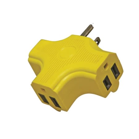 0400087 3 outlet adapter yellow