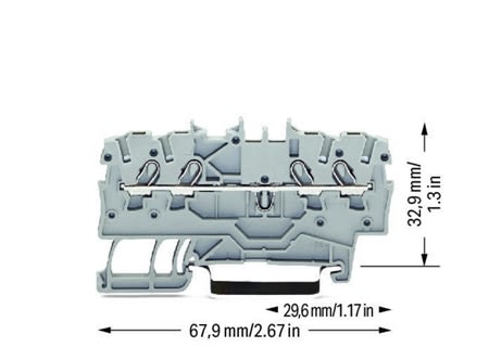 20001405 35mm feedthrough terminal block railmount