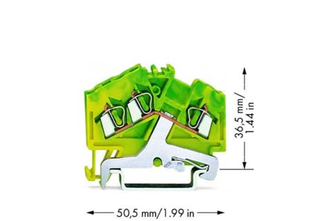 280637 3conductor ground terminal block center mar