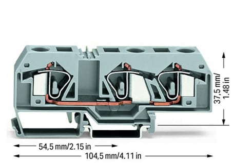 283671 76a800v 3conductor through terminal block g