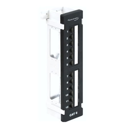6epp12v 12port cat 6 patch panel 89d bracket wallm