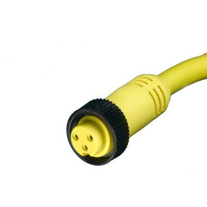 Woodhead 103000A01F060 Connection Cable, Single End , Yellow, Straight Female, 600V AC/DC