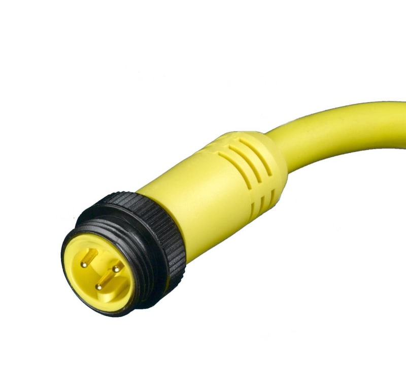 Woodhead Cordset, 3P, Mini-Change, Male, 13A, 600V AC/DC, 12', Yellow