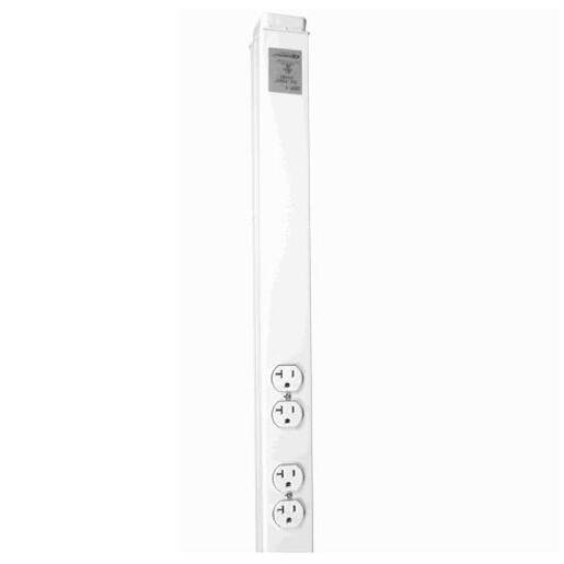 Wiremold 25DTP-4D Tele-Power Series Steel Power/Data Pole, Ivory, 10-1/2' Length
