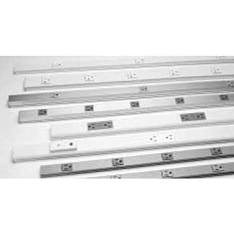 Wiremold Plugmold Outlet Strip, Steel, Black, 6 Outlets, 6" Centers, 5' Long