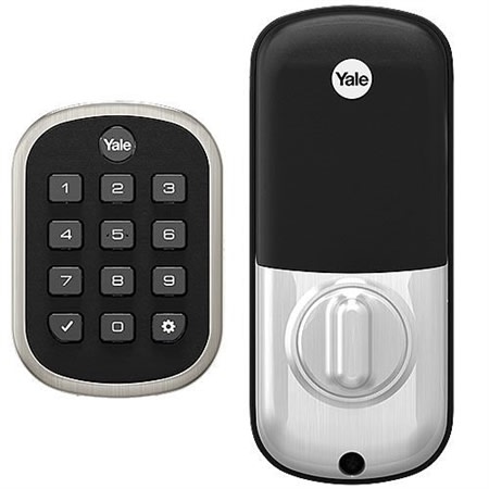 Yale YRD136-ZW2-619 PUSHBUTTON DEADBOLT W/ Z-WAVE SATIN NICKEL