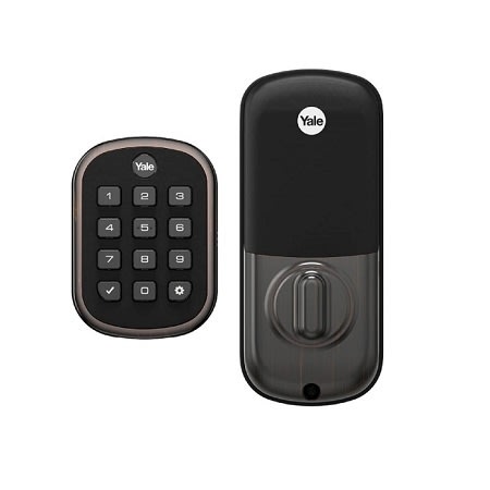 Yale YRD136-ZW2-BSP. PUSHBUTTON DEADBOLT W/ Z-WAVE Black Suede BSP