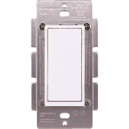 Honeywell Home Z53WSWITCH Z-Wave Plus Auxiliary 3-Way Switch, In-Wall, White with Light Almond Change Kit Included