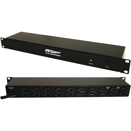 Panamax D10-PFP 10-Outlet Distribution Rack Strip No Surge Protection), 1RU, 6' Cord