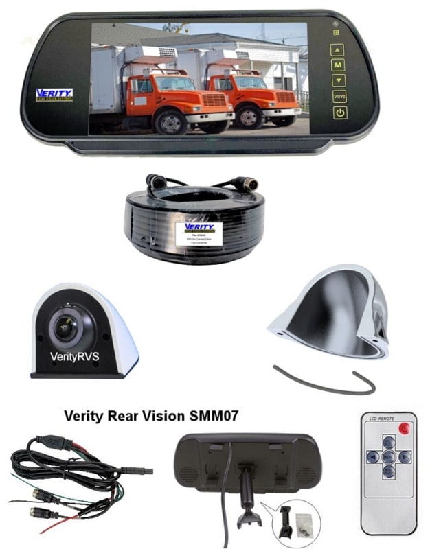 SMM07PZ  7" Mirror Monitor System w/ C300P Camera & Cover