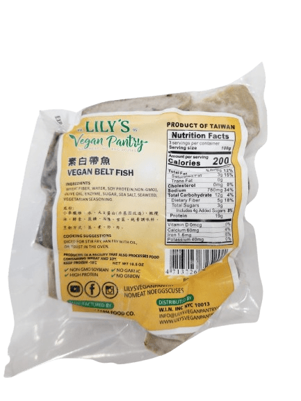 Vegan Belt Fish fillets with flaky texture and rich flavor, plant-based seafood option.