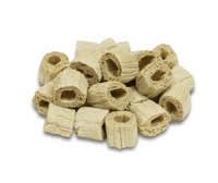 Vegan TVP roll soy protein chunks sliced and re hydrated for plant-based cooking.