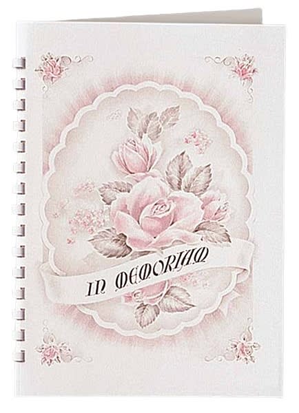 Radiant rose register book used in funeral service operations, from lynch supply 