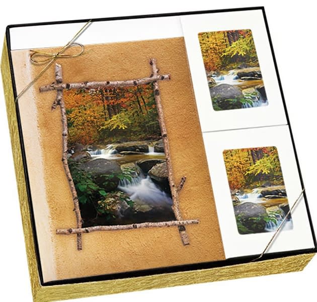 Autumn stream gift box set used in funeral service operations, from lynch supply 